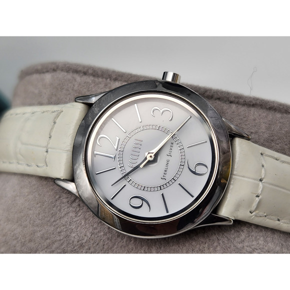 ECCLISSI 23650 925 Sterling Silver Case Quartz Analog Women's Watch New Battery - Picture 1 of 11